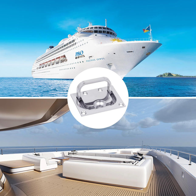 316 Stainless Steel Hatch Pull Flush Lift Boat Ring Hatches Pull Handle with Mount Screws – product detail