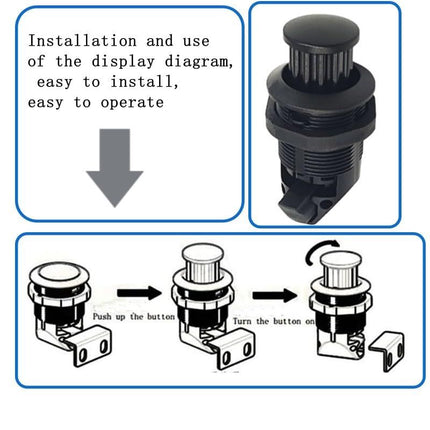 2Pcs Push Button Latch, Push to Close Latches for Perpendicular Door Configurations Latches - Push-to-Close Latches - Knob Stores Flush (Black)
