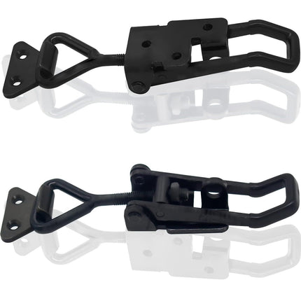4PCS Toggle Latch Clamp 397 lbs Adjustable Toggle Latch Black Toggle Clamp Lockable Quick Release Pull Latch  Metal Draw Latch for Door, Box Case Trunk, Smoker Door, Jig