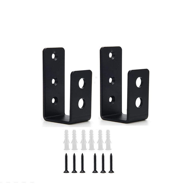 2x4 (1.5x3.5 inch) Door Barricade Brackets (2 pcs) Drop Open Bar Holder Steel U Bracket V1192-AZ-W-0915