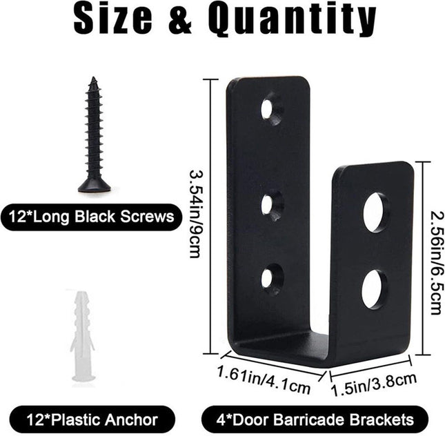 2x4 (1.5x3.5 inch) Door Barricade Brackets (2 pcs) Drop Open Bar Holder Steel U Bracket – product detail