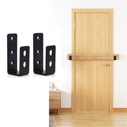 2x4 (1.5x3.5 inch) Door Barricade Brackets (2 pcs) | Drop Open Bar Holder Steel U Bracket for 2 by 4 Lumber as Security Door Reinforcement, Door Jammer, Tool Hanger for Home, Barn, Shed, Garage, Gate