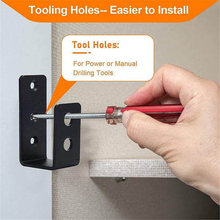 2x4 (1.5x3.5 inch) Door Barricade Brackets (2 pcs) | Drop Open Bar Holder Steel U Bracket for 2 by 4 Lumber as Security Door Reinforcement, Door Jammer, Tool Hanger for Home, Barn, Shed, Garage, Gate