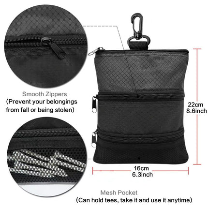 Golf Tee Bag - Store Your tees, Golf Balls, scorecard, and Pencil. Great Gift for Golfers! 2pcs（Only a single storage bag）