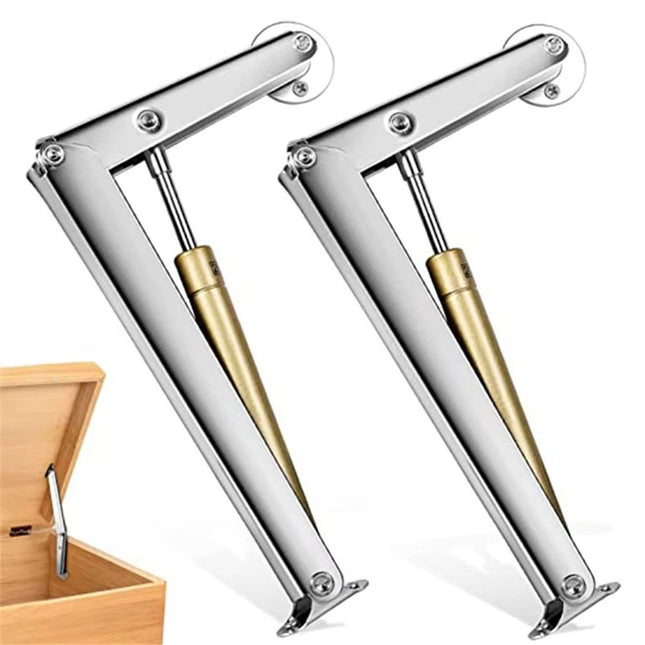 200N Gas Struts Heavy Duty Soft Close Lid Support Hinges Automatic Slow Lowering Safety Pneumatic Lid