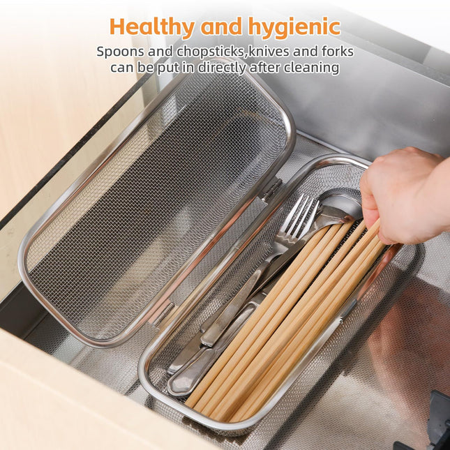 Dishwasher Basket Stainless Steel Dishwasher Silverware Basket Replacement Utensil Rectangular Mesh Drain – product detail