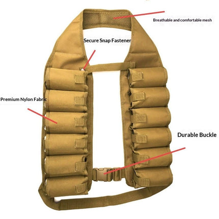 Beer Bandolier Holder 12-Pack Drink Vest Beer Can Soda Belt Holster Beverage Holder Insulate BBQ Party Gag