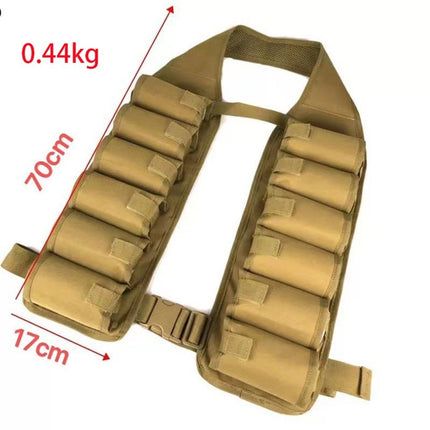 Beer Bandolier Holder 12-Pack Drink Vest Beer Can Soda Belt Holster Beverage Holder Insulate BBQ Party Gag