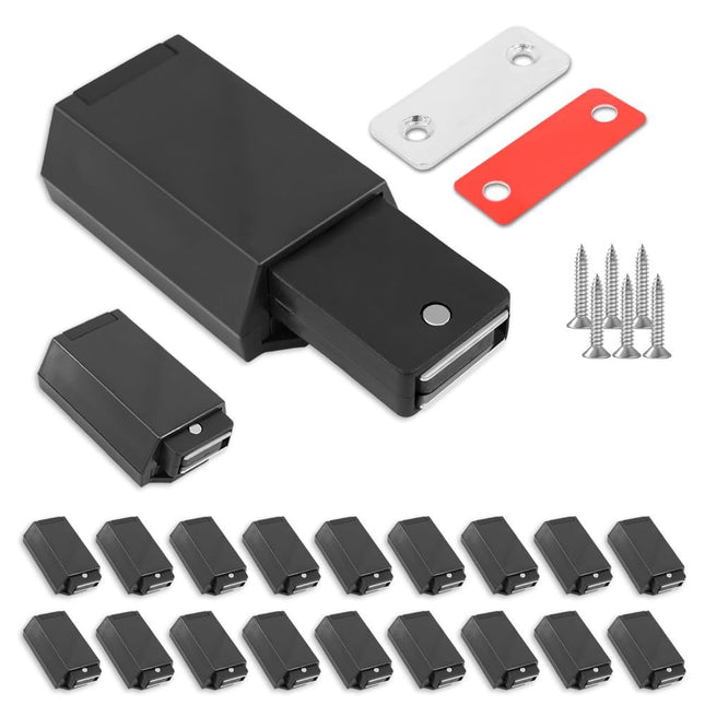 Heavy Duty Push to Open Door Latch 10 Pack Black Magnetic Push Latches Hidden Push V1192-AZ-W-0926