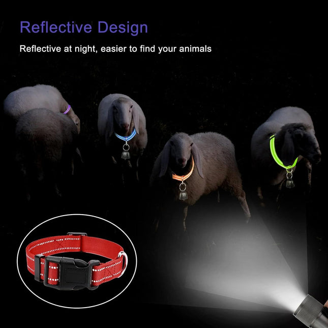 10 Pack Reflective Goat Collar with Crisp Bells Adjustable Nylon Sheep Collar with Anti-Lost – product detail