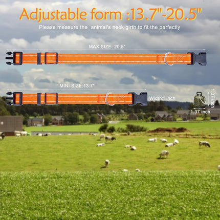 10 Pack Reflective Goat Collar with Crisp Bells,Adjustable Nylon Sheep Collar with Anti-Lost Grazing Copper Bell Quick-Release Buckle for Farm Livestock Goat Sheep Cow