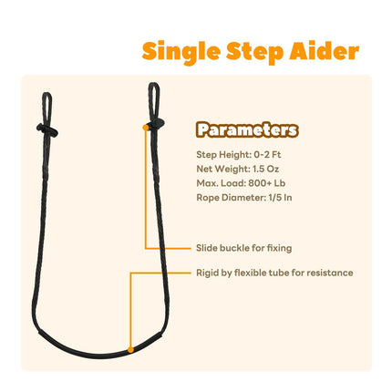 Climbing Stick Aider for Hunting, Daisy Chain Single Step Aider, Hand-Braided Lightweight Rope Ladder Tree Stand Step 3pcs