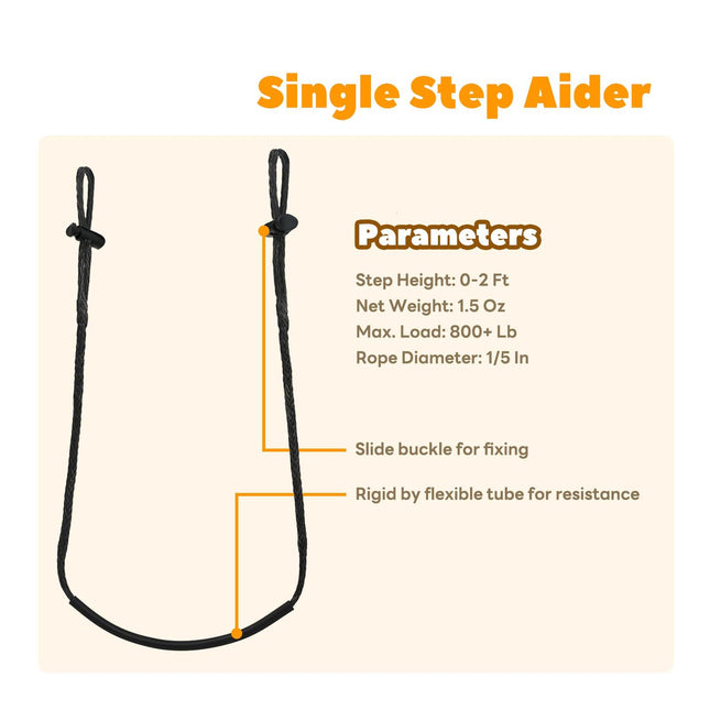 Climbing Stick Aider for Hunting Daisy Chain Single Step Aider Hand-Braided Lightweight Rope Ladder Tree – product detail