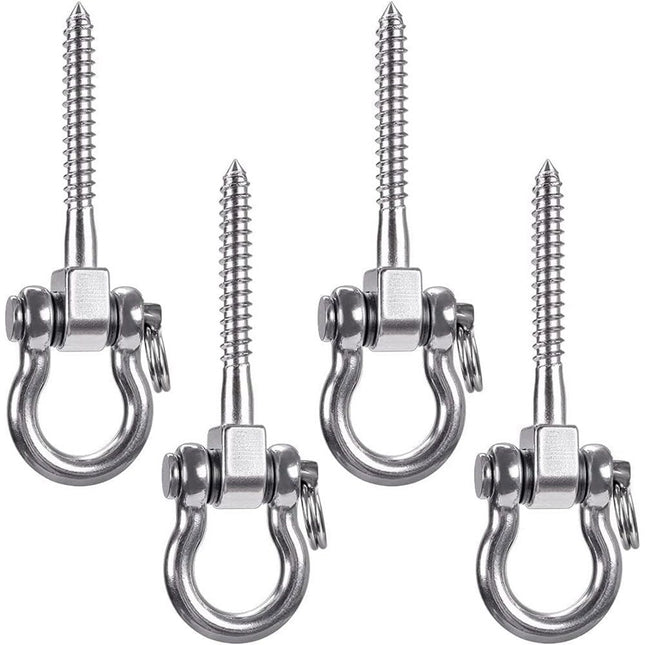 Heavy Duty 180 Degree Swing Hangers Stainless Steel Eye Screw Bracket Playground Yoga Hammock Rope Tire (4