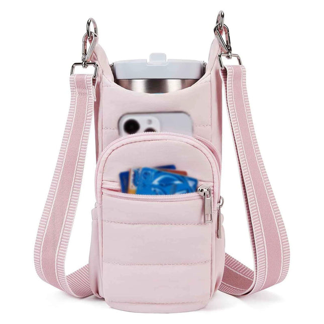 Water Bottle Holder Crossbody Bags for Women for Walking Hiking Cycling(pink)Tumbler with Handle Cup Holder