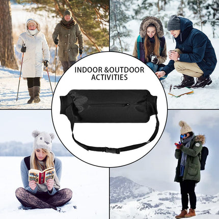 Football Hand Warmer Pouch Reusable Hand Warming Muff with Zipped Pocket and Adjustable Strap for Cold Weather, Hand Warmer Bag for Football, Baseball, Hiking, Camping