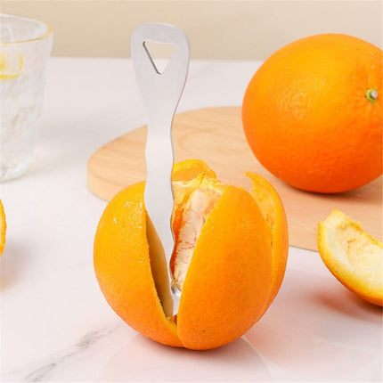 2pcs Stainless Steel Citrus Peeler Tool – Orange Peeler for Kitchen, Lemon Peeler, Grapefruit Peeler, Effortless Fruit Peeler with Sharp Blade, Ergonomic Grip,