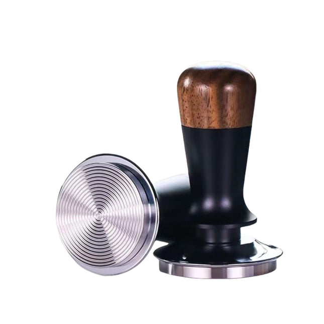 58mm espresso pot stainless steel corrugated base coffee pot spring-loaded espresso pot and walnut wood lid