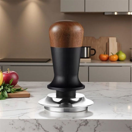 58mm espresso pot, stainless steel corrugated base coffee pot, spring-loaded espresso pot, and walnut wood lid