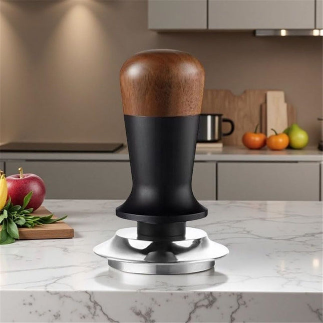 58mm espresso pot stainless steel corrugated base coffee pot spring-loaded espresso pot and walnut wood – product detail