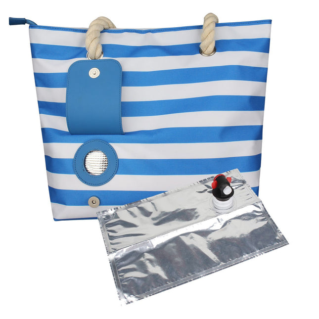 Beach Wine Tote with Insulated Bladder Bags Leakproof Carrier for 1 Bottles Perfect for Travel Party or