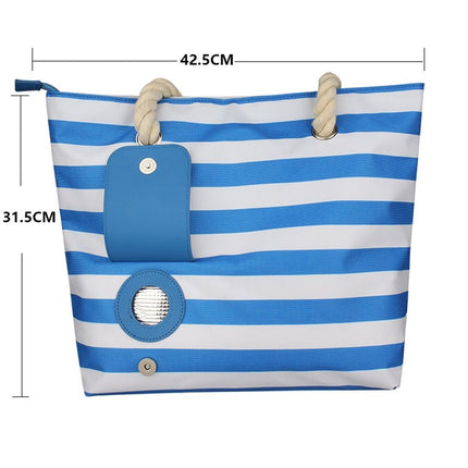 Beach Wine Tote with Insulated Bladder Bags, Leakproof Carrier for 1 Bottles, Perfect for Travel, Party, or Dinner (Blue+1 inner container)
