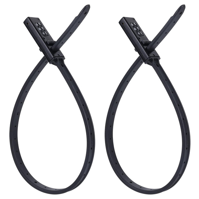 2pcs Zip Tie Lock 22.05in Adjustable Small Cable Lock with Combination 3 Digit Recodable Combination