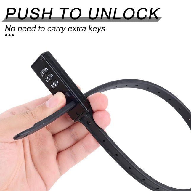 2pcs Zip Tie Lock 22.05in Adjustable Small Cable Lock with Combination 3 Digit Recodable Combination – product detail