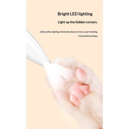 Pet Micro Precision Trimmer, Multifunctional Pet Hair Clippers for Grooming with LED Light, Low Noise Waterproof Rechargeable Pet Paw Trimmer for Pet Paws,(White)