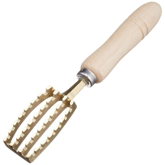 Fish Scaler Brush with Brass Serrated Sawtooth and Ergonomic Wooden Handle