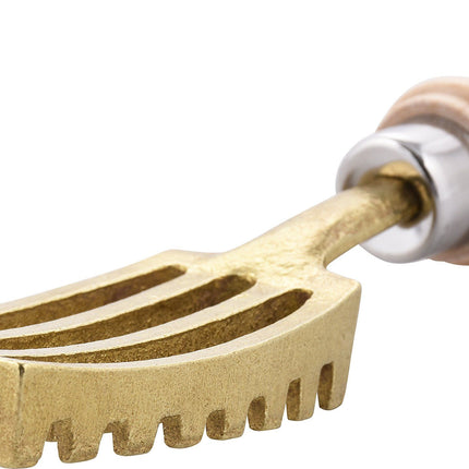 Fish Scaler Brush with Brass Serrated Sawtooth and Ergonomic Wooden Handle - Easily Remove Fish Scales Without Fuss Or Mess