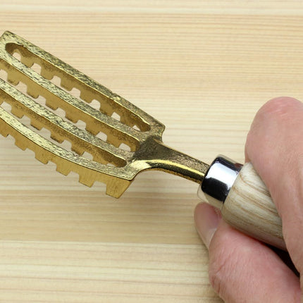 Fish Scaler Brush with Brass Serrated Sawtooth and Ergonomic Wooden Handle - Easily Remove Fish Scales Without Fuss Or Mess