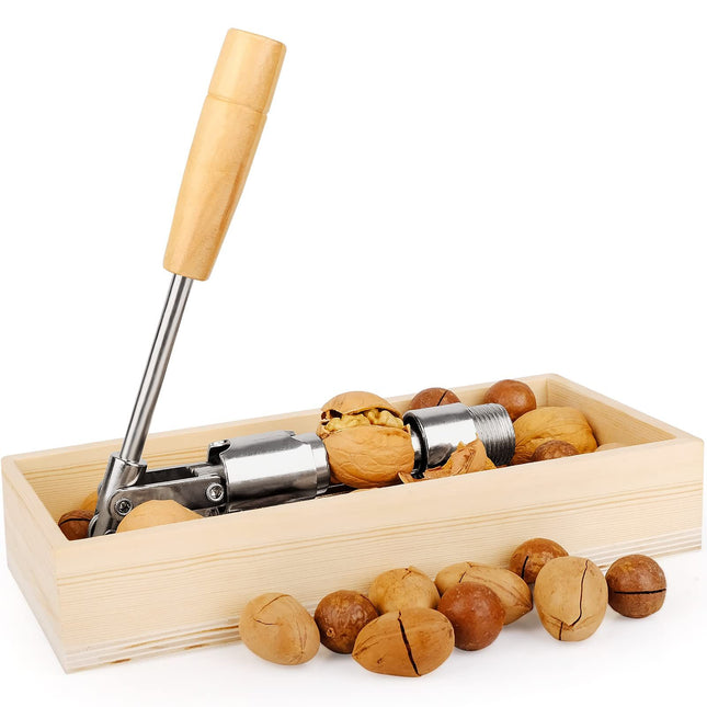 Nutcracker Heavy Duty Nut cracker Pecan Cracker Walnut Cracker Tool with Wood Box Bowl Pecans Hazelnuts – product detail