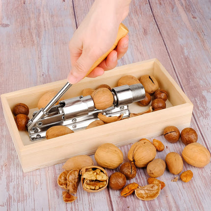Nutcracker Heavy Duty Nut cracker Pecan Cracker Walnut Cracker Tool with Wood Box Bowl, Pecans, Hazelnuts