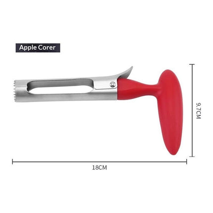 2pcs Apple Corer Tool - Easy to Use and Clean - Sturdy Apple Core Remover with Sharp Serrated Blades - Stainless Steel Corers for Apple and Pear - Core Fruits with Ease(Red)