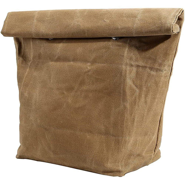 Waxed Canvas Lunch Bag Reusable Insulated Paper Bag-Style Lunchbox for Adults Leakproof & Durable Sack