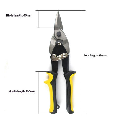 10 Inch Aviation Tin Snips, Cr-Mo Aviation Snips for Cutting Metal Sheet, Heavy Duty Sheet Metal Cutter Shear, Straight Cut, High Leverage Aviation Snip,