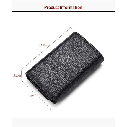 Cowhide Key Holder - Car Key Loop Wallet Slim Keychain Pouch - Practical Key Organizer for Men & Women (black)