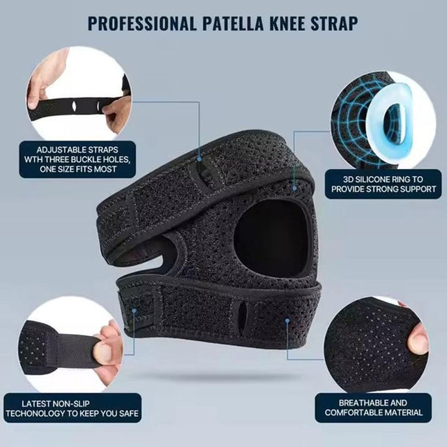 Knee Brace With Padding 2 PCS Knee Brace for Women Men Pain Relief Adjustable Patellar Tendon (Black – product detail