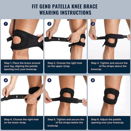 Knee Brace,With Padding,2 PCS Knee Brace for Women Men ,Pain Relief Adjustable Patellar Tendon Support Sleeves Brace Knee Joint Strap for Hiking,Tennis,Running,Football,Injury Recover(Black,S/M)