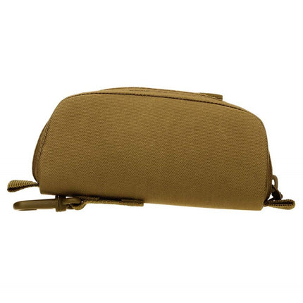 Eyeglasses Case Zipper Sunglasses Carrying Bag Nylon Men's Eyeglass Hard Box Cases with Clip,Spacious and Secure（khaki）