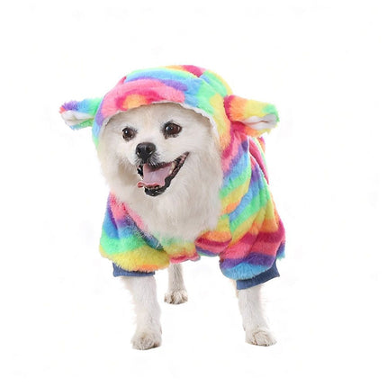 Dog Hoodie for Small to Large Dogs, Cats, Tie-dye Blue Pink Yellow Spiral Rainbow Spring Autumn Puppy Outfits Dog Cats Clothing - M