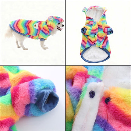 Dog Hoodie for Small to Large Dogs, Cats, Tie-dye Blue Pink Yellow Spiral Rainbow Spring Autumn Puppy Outfits Dog Cats Clothing - M