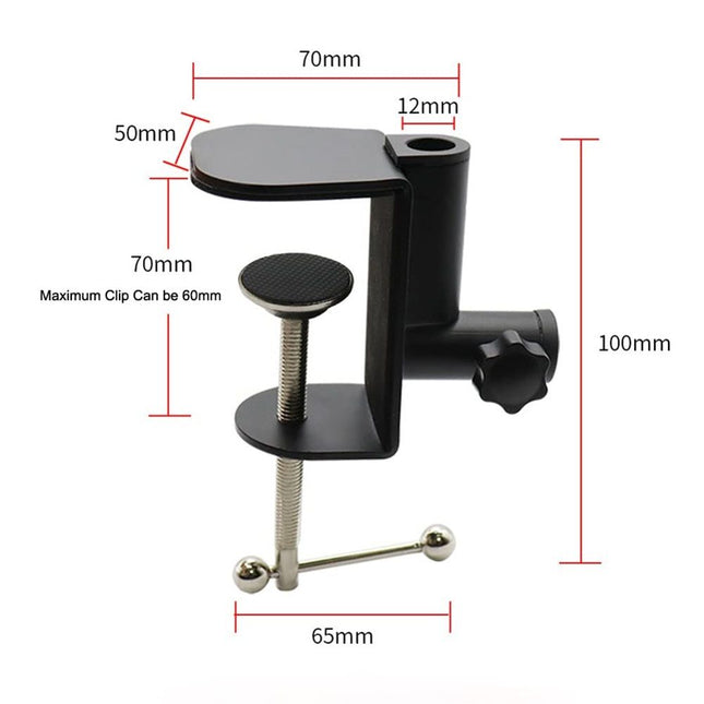 2 pack Universal Shape Table Mounting Clamp for Microphone Suspension Boom Scissor Arm Stand Holder – product detail