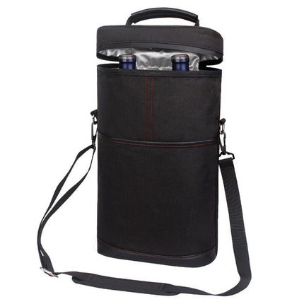 2 Bottle Leakproof Insulated Wine Tote Carrier Bag - Padded Cooler for Travel, Restaurants, Tasting, Parties, Great Gift for Wine Lovers (Only storage bag)