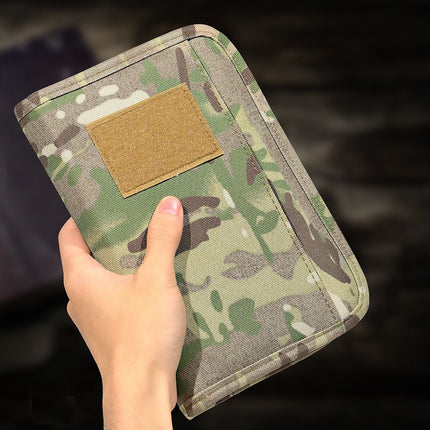 Padfolio Ring Binder of Loose-Leaf Paper, Weatherproof Notebook Cover, Notebook with Zippered for Folders, Cards Refillable Notepad(20.3*14*2.8cm, Only one laptop sleeves)