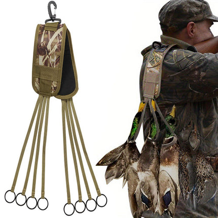 Waterfowl Non-Slip Leg Band Bird Hunting Game Strap with Leg Loop Style - Includes Heavy Duty Spring Clip and 8 Metal Cinch Rings