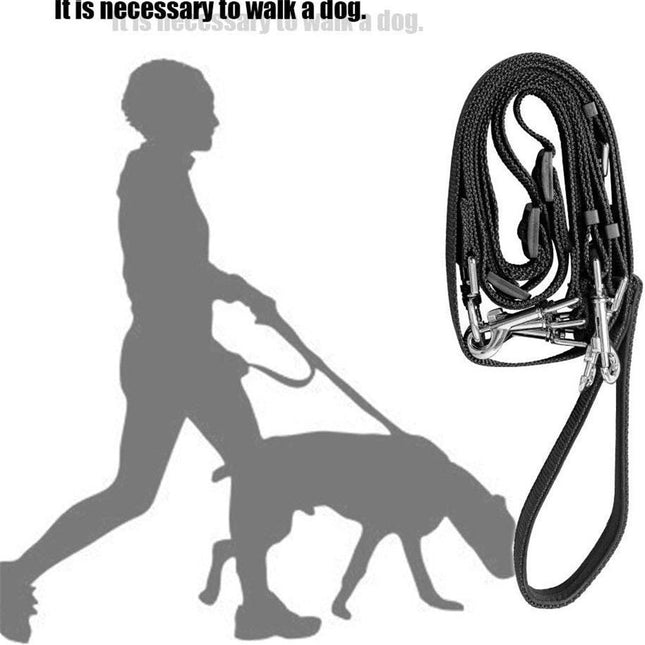 Nylon Weave Three Heads One Drag Three Dog Leash Square Round Rope Pet Traction Belt Dog Chain Strong – product detail