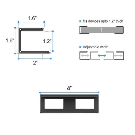 Under Desk Laptop Mount, Metal Under Desk Shelf Holder for Laptop, Mac mini, MacBook, Keyboard with Anti-Scratch Silicone (Black)