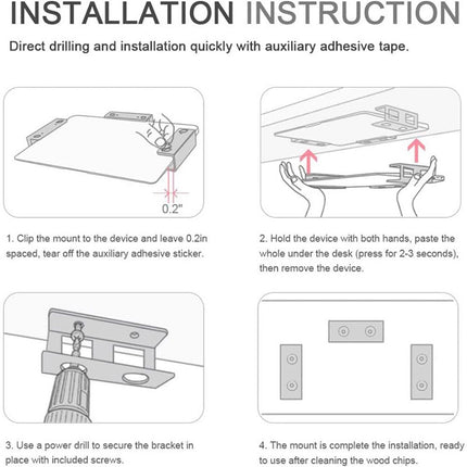 Under Desk Laptop Mount, Metal Under Desk Shelf Holder for Laptop, Mac mini, MacBook, Keyboard with Anti-Scratch Silicone (Black)